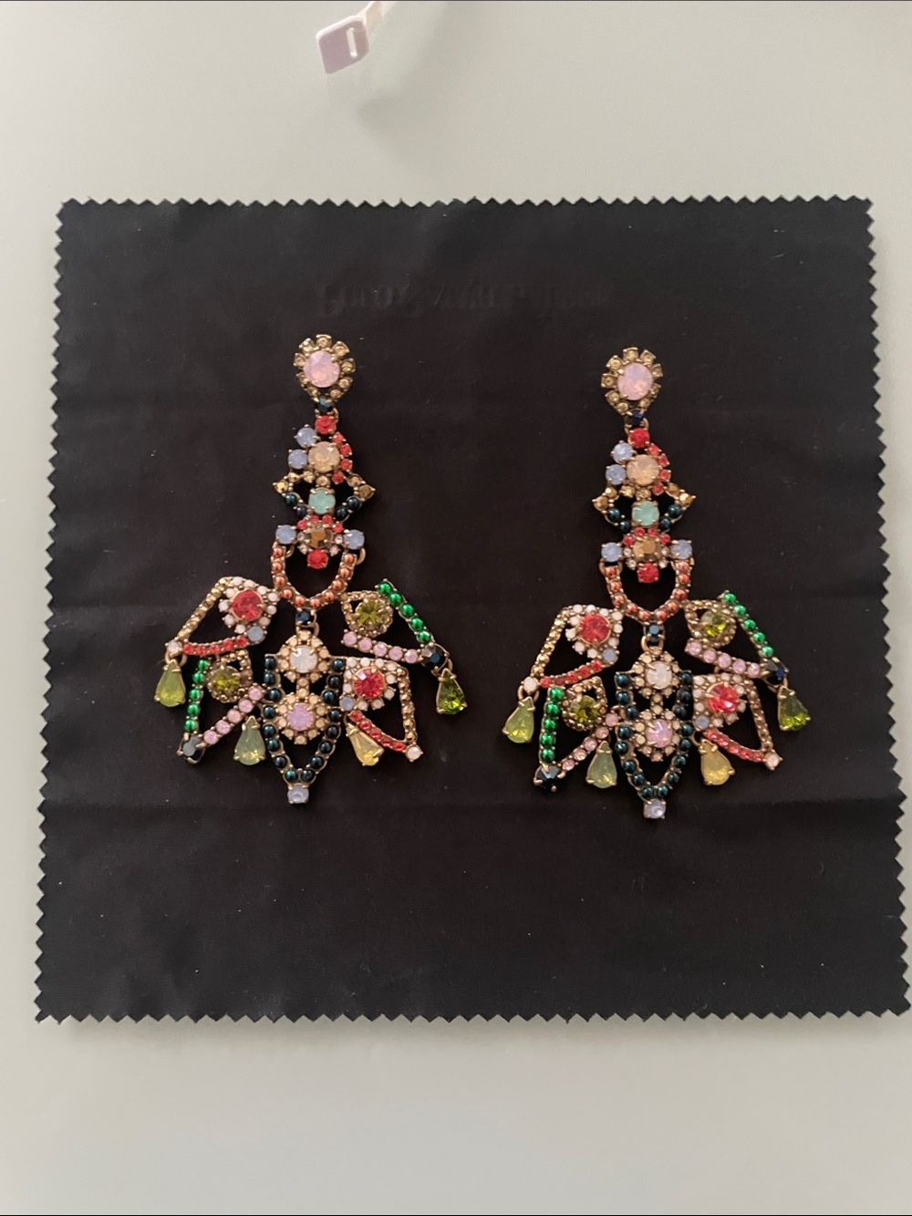 J. Crew Multicolour Crystal Chandelier Drop Earrings